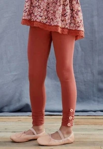 NWT Matilda Jane Girl's 16 Just Imagine Sloan Button Leggings Coral Orange Rust - Picture 1 of 5