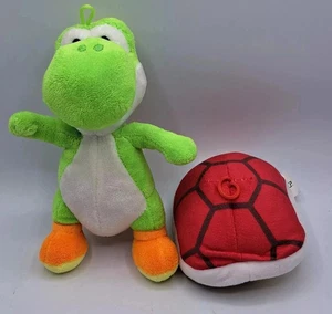 Nintendo Super Mario YOSHI Green Plush Stuffed Animal 2020 W/ Red Turtle Shell - Picture 1 of 5