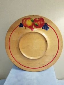 Vintage Holz Lazy Susan Obst Motiv handbemalt, 50er oder 60er Jahre, ordentlicher Zustand - Bild 1 von 13