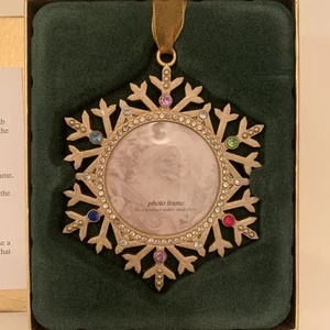 Costco Bilderrahmen goldfarben mit Schmucksteinen Schneeflocke Ornament Weihnachtsbaum - Bild 1 von 4