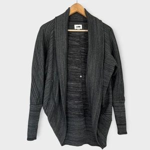 Aritzia Wilfred Women Diderot Cardigan Open Front Cocoon Ribbed Studded Black XS - Picture 1 of 11