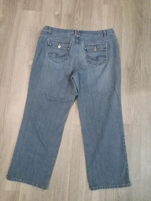 Faded Glory Jeans Womens 20W Stretch Denim Flap Pocket Straight Leg Plus N17 - Image 1 of 4