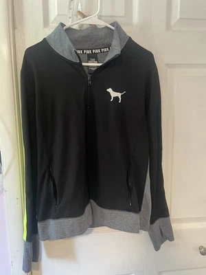 Pullover Victoria's Secret ROSA Ultimate Negro Gris Verde 1/4 Cremallera Talla Grande Foto 1 de 4