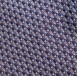 ERMENEGILDO ZEGNA ~ CRAVATTA ABITO UOMO SETA ~ BLU E GRIGIO ~ 59" - Foto 1 di 4
