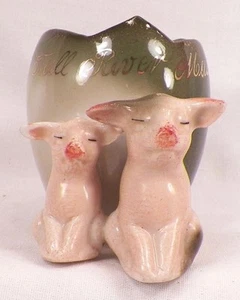 Soporte para palillo de dientes Pink Pigs Fall River MA carenado Alemania vintage como está - Imagen 1 de 9