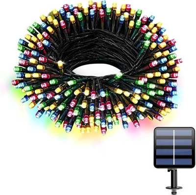 Cadena De Luces Navidad 100 LED Solares 33 Pies Multicolor Para Exterior Casa Foto 1 de 4