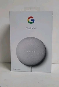Google Nest Mini (2nd Generation) Smart Speaker - Chalk Grey- NEW/ Open Box - Picture 1 of 8