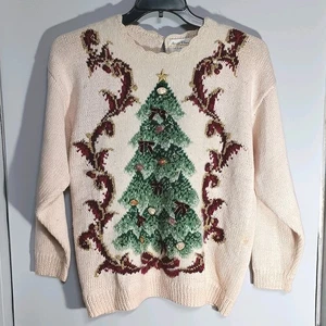 Vintage 1994 Marisa Christina Classics Pullover Christmas Tree Sweater - Bild 1 von 6