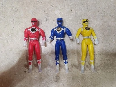 Lote De 3 Figuras De Acción Saban Power Rangers 1995 De Colección - Rojo, Azul, Amarillo Foto 1 de 2