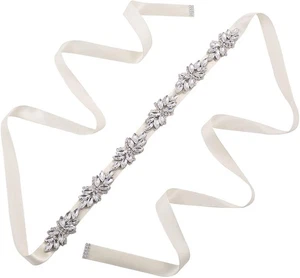 Handmade Jeweled Wedding Belt Rhinestone Wedding Belt Bridal Dress Sashes - Picture 1 of 19