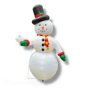 Gemmy 8ft Airblown Snowman Spinning Snowball Inflatable Lights Up Kmart 2008 - Picture 1 of 23