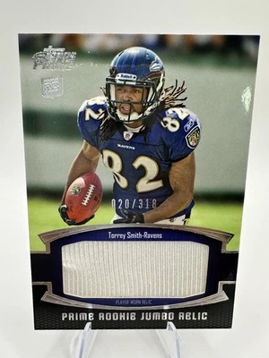 2011 Topps Prime Rookie Jumbo Relic - Torrey Smith /318 - Baltimore Ravens RC SP - Image 1 of 4