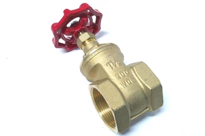 1-1/2" Gate Valve Brass 200 WOG Female NPT Non Rising Stem - Picture 1 of 3