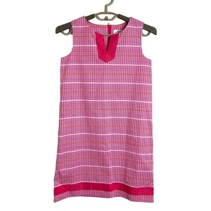Vineyard Vines Girls Whale Stripe Shift Dress Pink Size 14 NEW - Picture 1 of 7