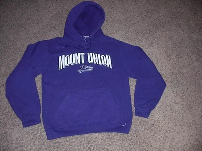 Moletom com capuz masculino MOUNT UNION roxo costurado/bordado Russell Athletic P - Imagem 1 de 4