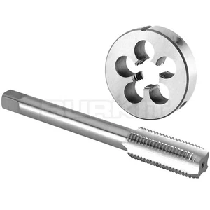 Juego de grifo y troquel 1/2"-13 UNC mano izquierda, 1/2 x 13 grifo de hilo UNC y troquel redondo - Imagen 1 de 6