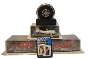James Bond cars & metal Casino Royale Poker Chip drink coaster set bundle - Imagen 1 de 12