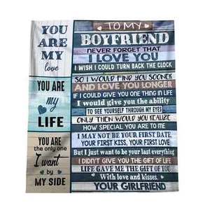 To my Boyfriend From Your Girlfriend Decke Überwurf Jahrestag Geschenk 50"x60" - Bild 1 von 5