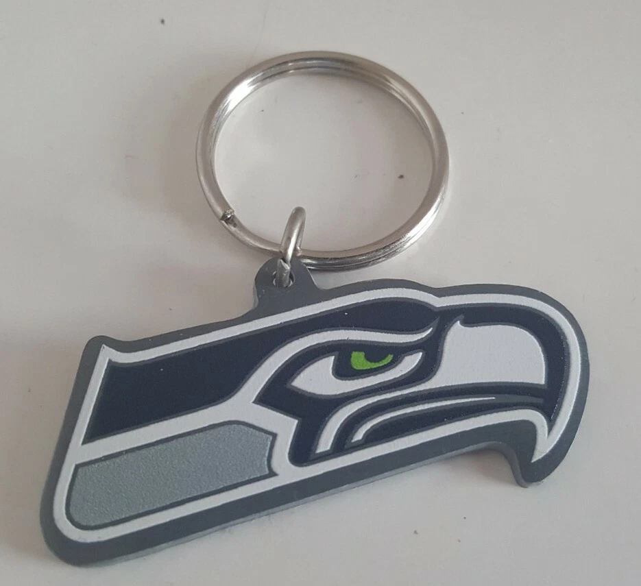 2" Seattle Seahawks Soft Rubber PVC NFL Football Team 1" Keyring Backpack #99 - Image 1 of 2