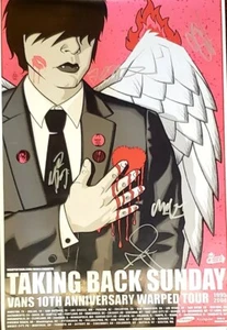 Taking Back Sundays Fully Autographed Poster Vans Warp Tour + Vans Promo Rare - Picture 1 of 2