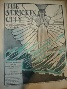 1906 THE STRICKEN CITY music  San Francisco  Examiner -ELLA WILCOX-very RARE  - Picture 1 of 12