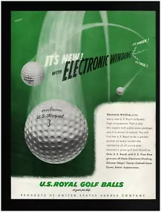1950 U. S. Royal Golf Balls Original Print Ad ~ Free Ship ~ close-up driver putt - Picture 1 of 1
