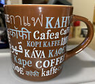 2008 Starbucks Brown Blue 16 Oz Coffee Cup Mug W/ Coffee In Different Languages