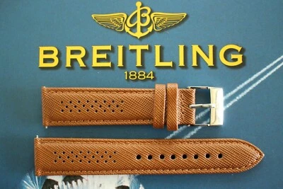 CALIDAD 20MM CUERO TOSTADO TEX CORREA DE RELOJ CORREA DE RELOJ CORREA PARA WIDELING Foto 1 de 3