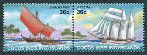 COCOS ISLANDS 1987 36c x 2 SG160+161 mint FG Sailing Craft Sarimanok Ayesha #C01 - Picture 1 of 1