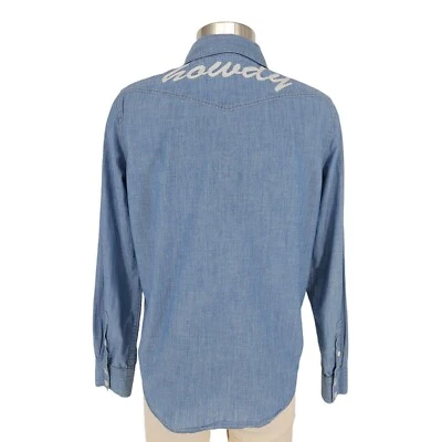 Draper James рубашка шамбре цветочный Howdy вышитый длинным рукавом на пуговицах Топ 6 - Изображение 1 из 4