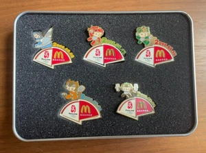 2008 Beijing Olympic Mascots & McDonald's Iron Box Pin Set LE - Picture 1 of 2