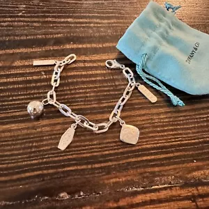 Vintage Tiffany & Co. Bracelet 1837 Elements Charm, Tiffany Charm Bracelet 7” - Picture 1 of 5