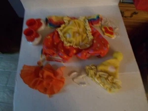 CABBAGE PATCH KIDS clown outfit DOLL CLOTHES, w/shoes ORANGE/MULTI - Picture 1 of 3