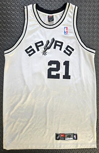 Nike NBA San Antonio Spurs Tim Duncan #21 Jersey Mens 48 XL Authentic Silver Vtg - Picture 1 of 24