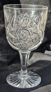 CLARK SIGNED AMERICAN BRILLIANT PERIOD ABP CUT GLASS STEMWARE 6 1/8" BEAUTIFUL - Picture 1 of 19