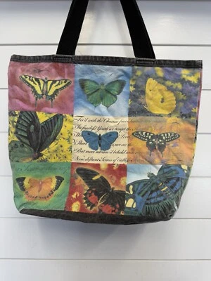 THE TOY WORKS VINTAGE 1990 Bolso de Mano de Lona Mariposas Raro Pequeño Bolso de Mano EE. UU. Foto 1 de 4