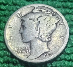 $$$$$$ 1941 Mercury Dime 10C moneta USA 90% argento $$$$$$ - Foto 1 di 2