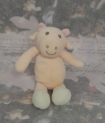 C1 / Petit Doudou Nounours  Adorable Peluche Vache  Beige Rose de 20 cm - Photo 1/3