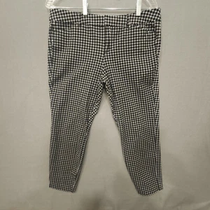 Old Navy Pixie Ankle Stretch Womens Capri Black & White Checked Size 12 - Picture 1 of 8