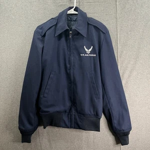 U.S. Air Force Army Jacket Adult Size M Blue Navy Mens Full Zip - Picture 1 of 8