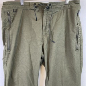 Roark Layover 2.0 Pants Mens 32 Green Drawstring Travel Tapered Stretch Slim - Picture 1 of 11