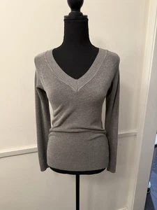Vintage Y2K Abercrombie & Fitch V Neck Long Sleeve Gray Cashmere ASO Bella Swan - Picture 1 of 15