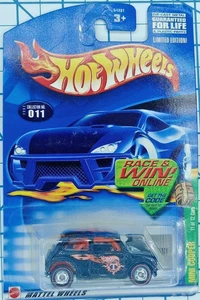 Hot Wheels Black Mini Cooper 2002 Treasure Hunt Redline Real Rider Tires #11/12 - Picture 1 of 7