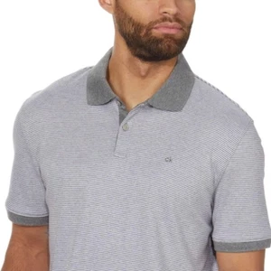 Men's NWT Calvin klein Liquid Touch Polo T-Shirt Grey M NWT - Picture 1 of 3