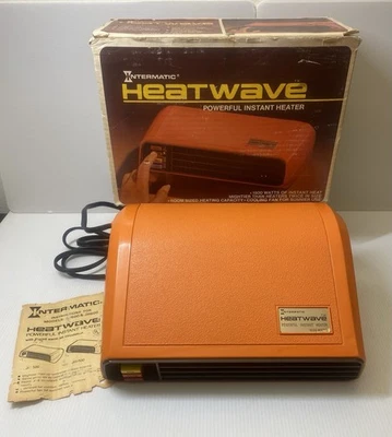 Ventilador calentador de espacio naranja portátil Intermatic Heatwave JH-600 de colección - Funciona Foto 1 de 4