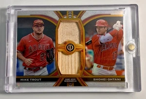 2023 Topps Tribute Mike Trout Shohei Ohtani Dual Relics 2 Player Bat DR-TO 39/75 - Picture 1 of 6