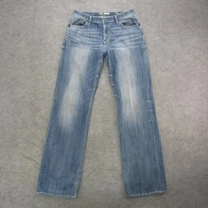 BKE Tyler Bootleg Jeans Mens 34x38 Blue Denim Straight Leg Distressed Casual - Picture 1 of 12