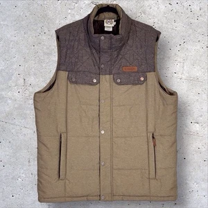 Cinch Quilted Vest Mens Size XL Brown Gray Zip Up Western Cowboy Outdoorsy - Picture 1 of 10