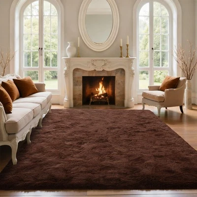 Coffee Brown 5x7 ft Fluffy Rug for Living Room,Fur Bedroom Area Rugs Non-Slip... - Image 1 of 4