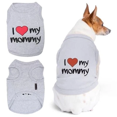 I Love My Mommy Dog T Shirt XL Grey Pet Apparel for Stylish Pets - Image 1 of 4